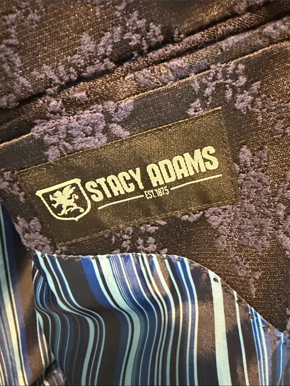 Stacy Adams Black Blazer with Blue Floral Jacquard